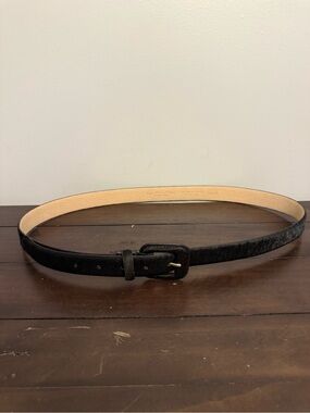Lake Shore Drive Accessories Black Hair-On Leather Belt XL Covered Buckle